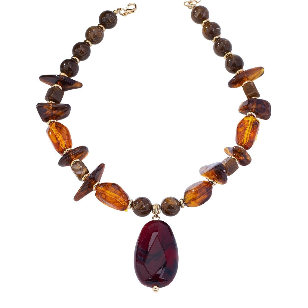 Warm Amber Drop Necklace