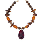 Warm Amber Drop Necklace