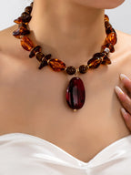 Warm Amber Drop Necklace
