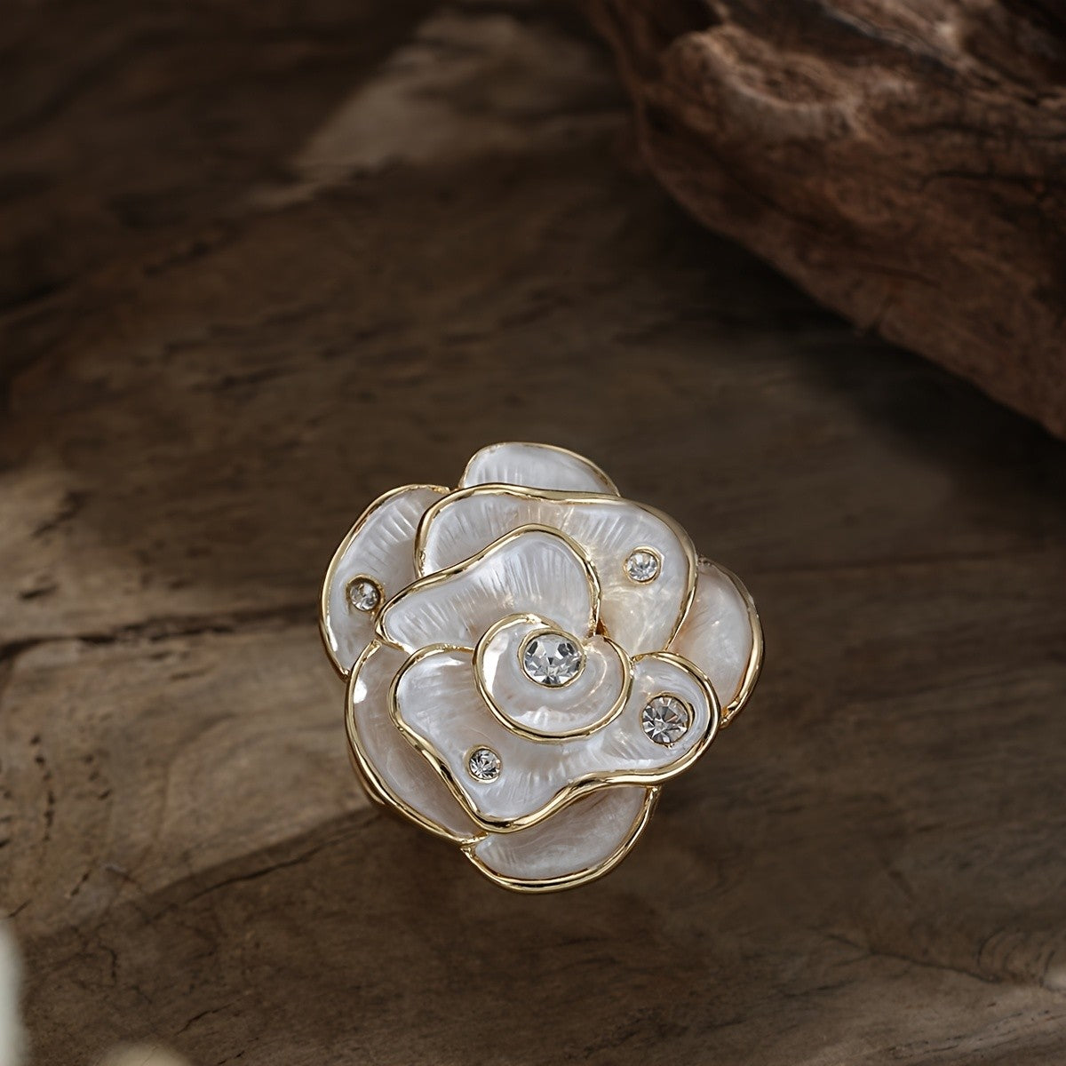 Colorful Floral Glass Statement Ring