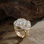 Colorful Floral Glass Statement Ring