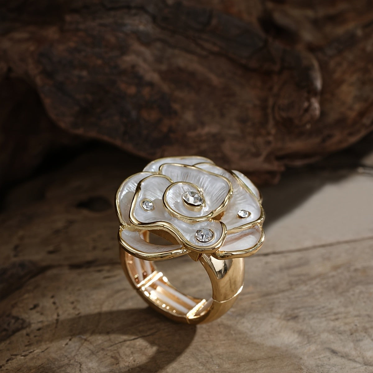Colorful Floral Glass Statement Ring