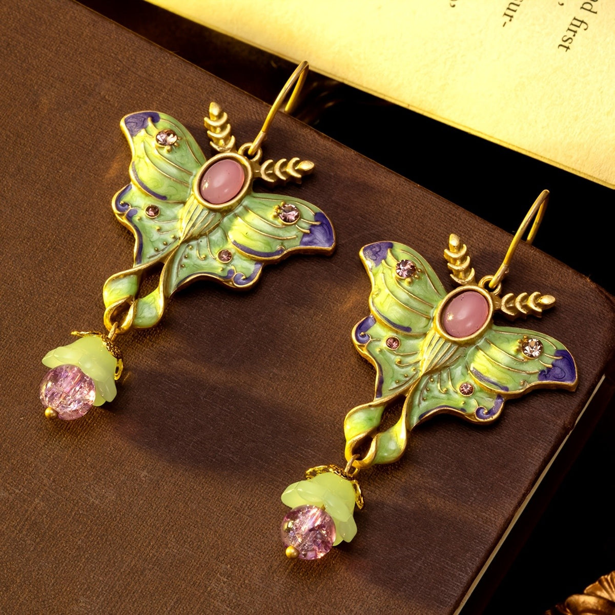 Midnight Wing Butterfly Drop Earrings