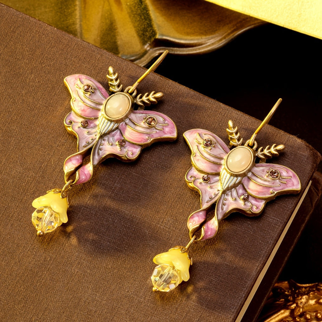 Midnight Wing Butterfly Drop Earrings