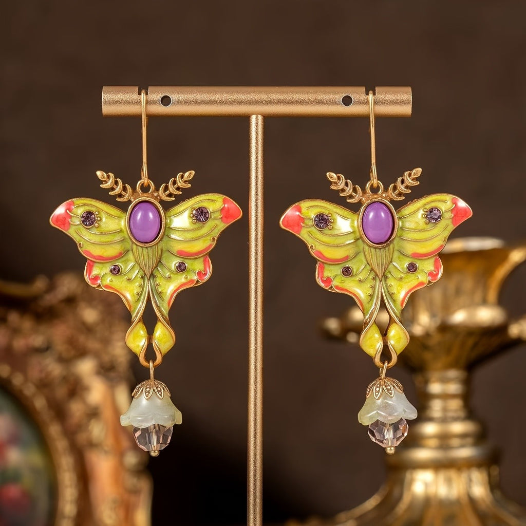 Midnight Wing Butterfly Drop Earrings