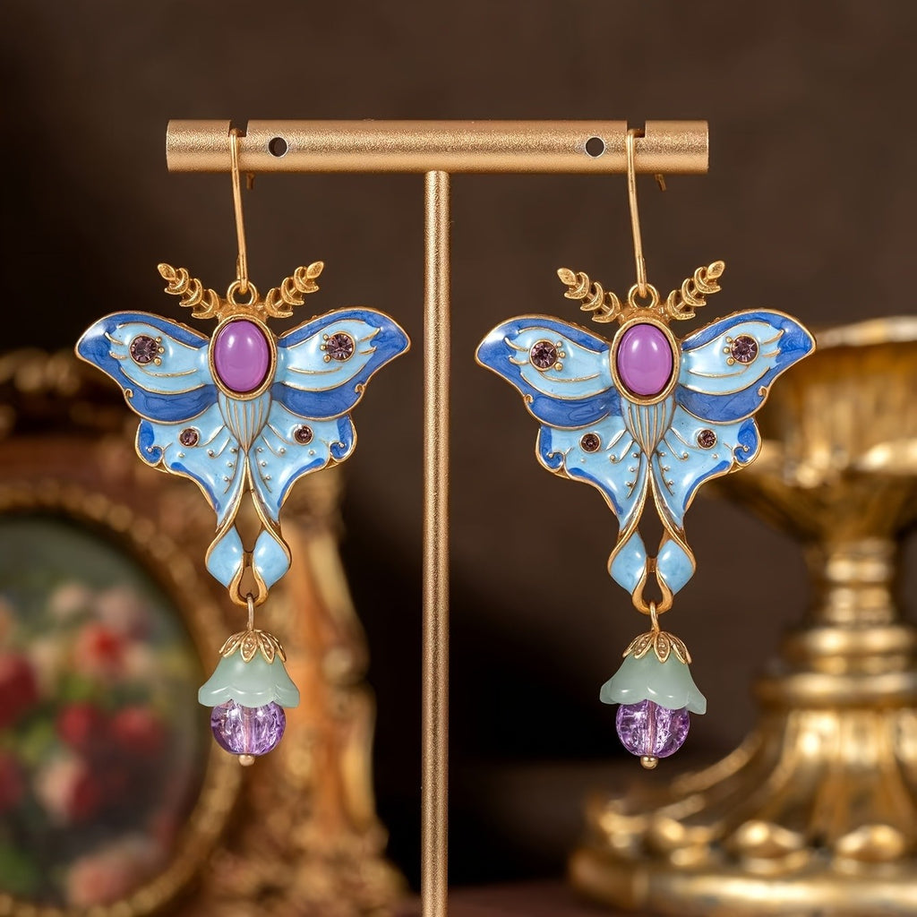 Midnight Wing Butterfly Drop Earrings