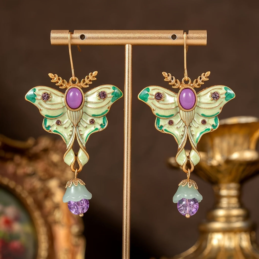 Midnight Wing Butterfly Drop Earrings