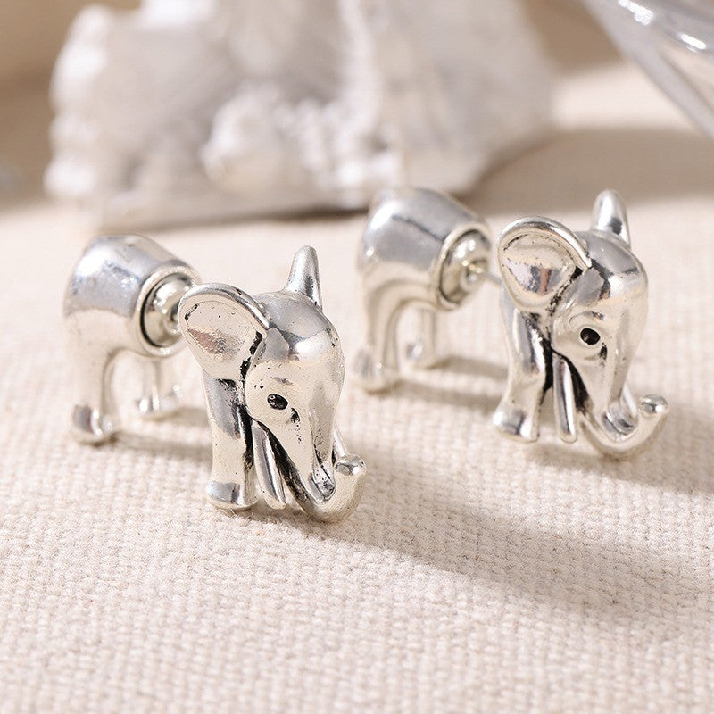 Whimsical Elephant Stud Earrings