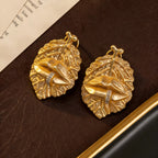 Bold Leaf Lip Stud Earrings