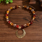 Leopard Print Oval Pendant Necklace