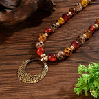 Leopard Print Oval Pendant Necklace
