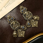 Ornate Owl Charm Drop Earrings