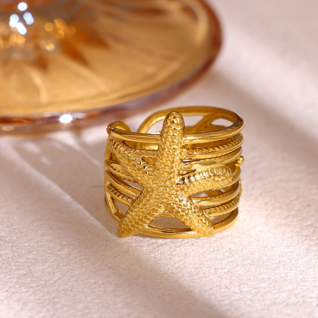 Elegant Starfish Statement Ring