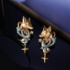 Mystic Fox Star Drop Earrings