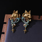 Mystic Fox Star Drop Earrings