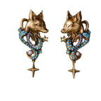 Mystic Fox Star Drop Earrings