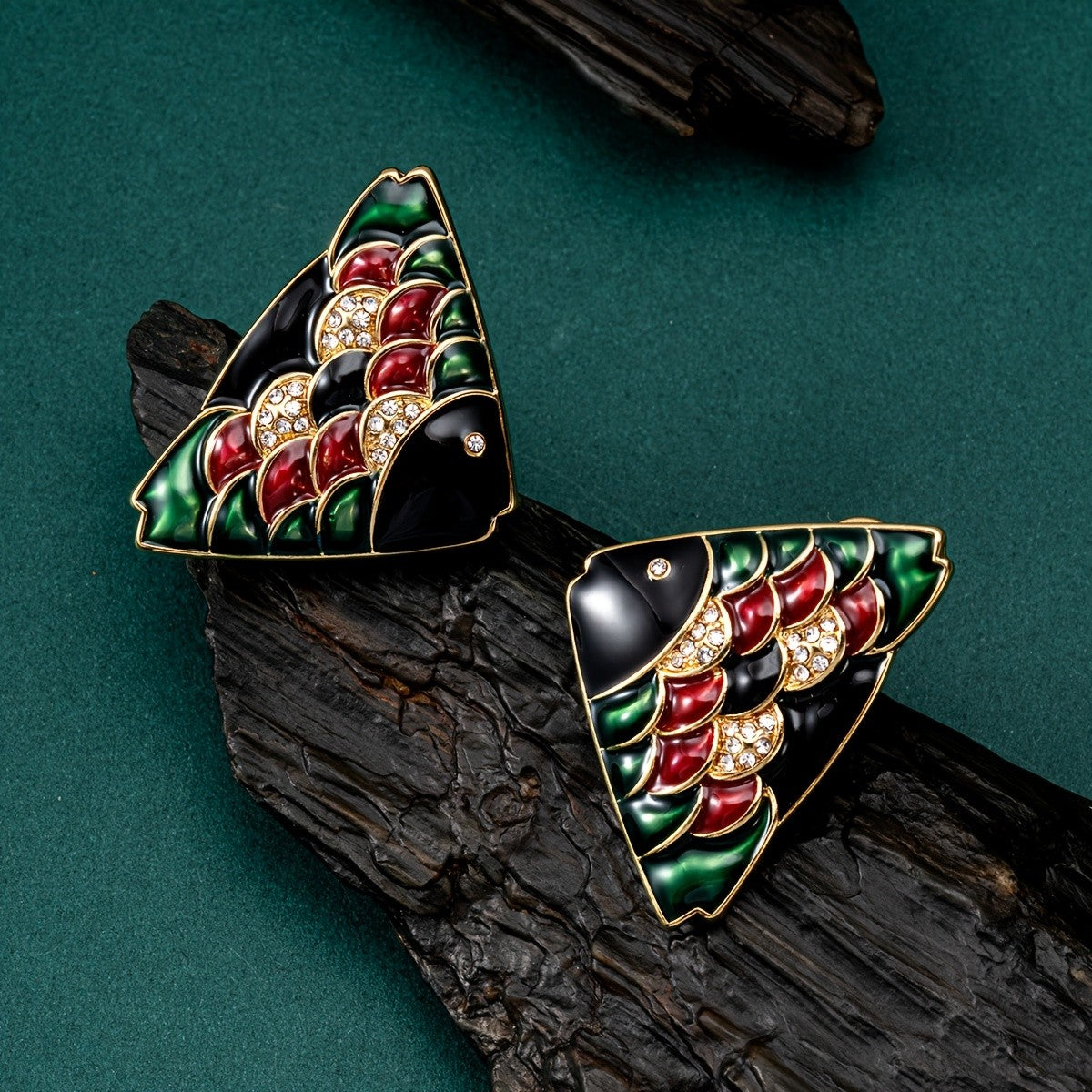 Whimsical Fish Scale Stud Earrings