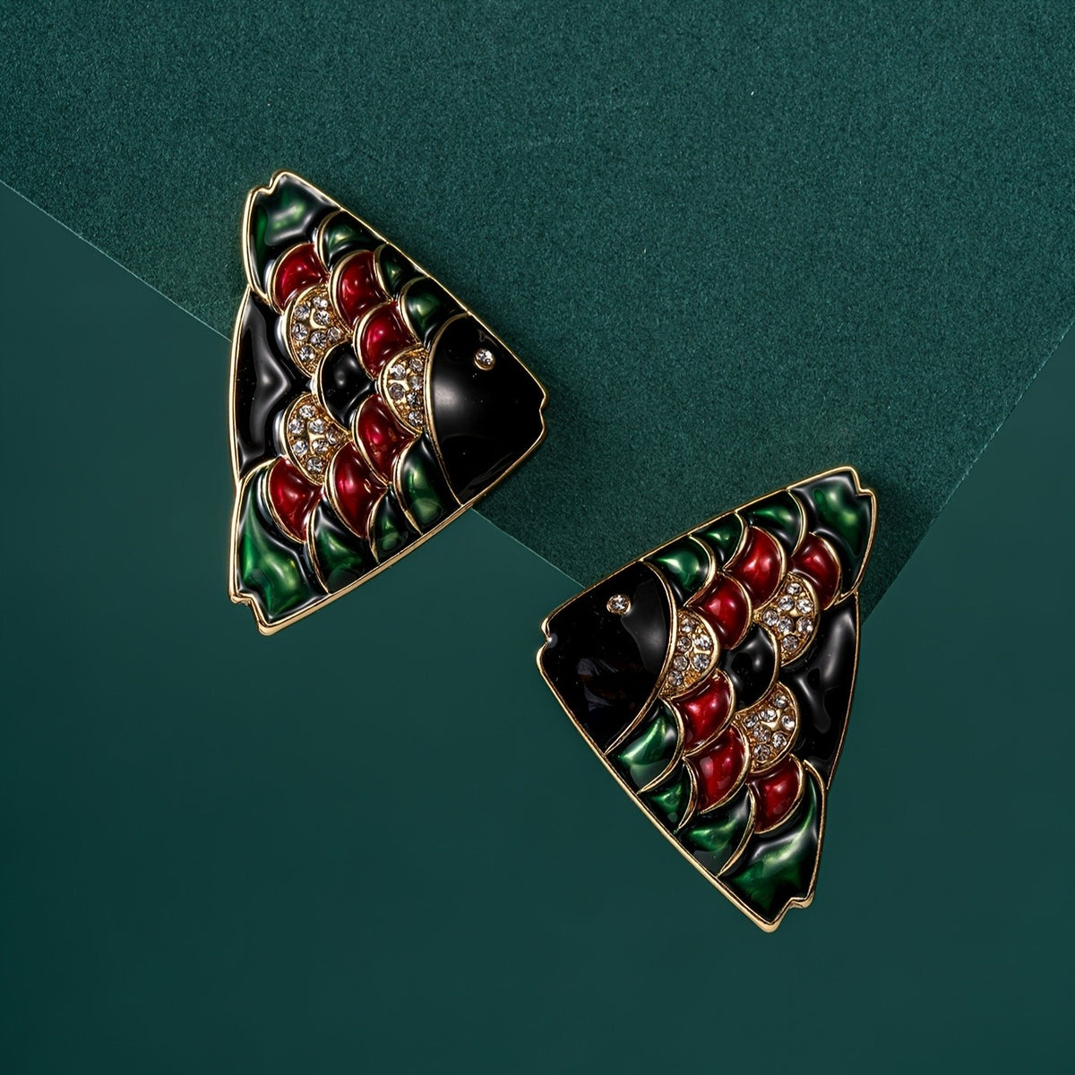Whimsical Fish Scale Stud Earrings