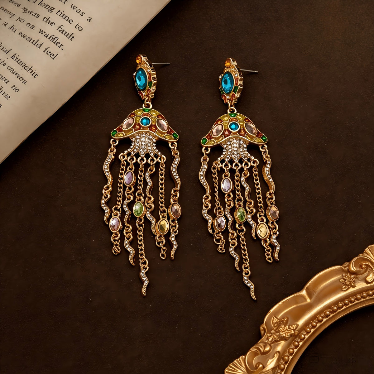 Colorful Jellyfish Tassel Drop Earrings