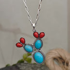 Boho Cactus Turquoise Necklace