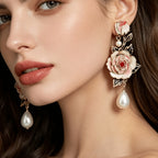 Vintage Rose Drop Earrings