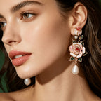 Vintage Rose Drop Earrings