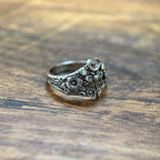 Whimsical Moth Moon Statement Ring