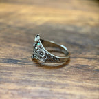 Whimsical Moth Moon Statement Ring