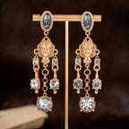 Regal Portrait Glass Drop Earrings