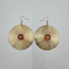 Elegant Spiral Disc Drop Earrings