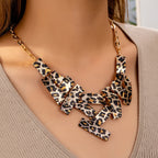 Bold Leopard Print Bib Necklace