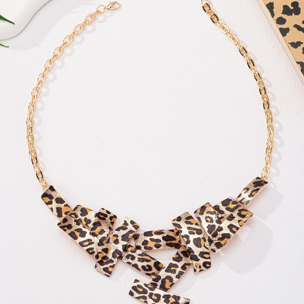 Bold Leopard Print Bib Necklace