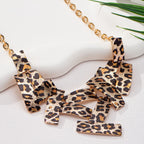 Bold Leopard Print Bib Necklace