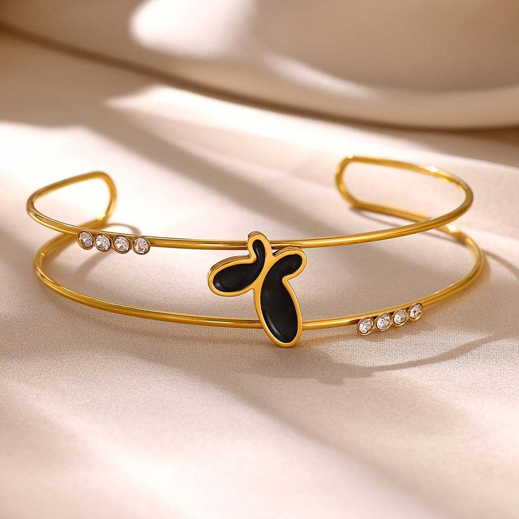Whimsical Black Butterfly Bracelet Set