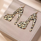 Leopard Print Heel Drop Earrings
