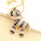 Whimsical Zebra Crystal Necklace