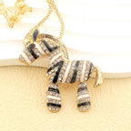 Whimsical Zebra Crystal Necklace