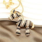 Whimsical Zebra Crystal Necklace