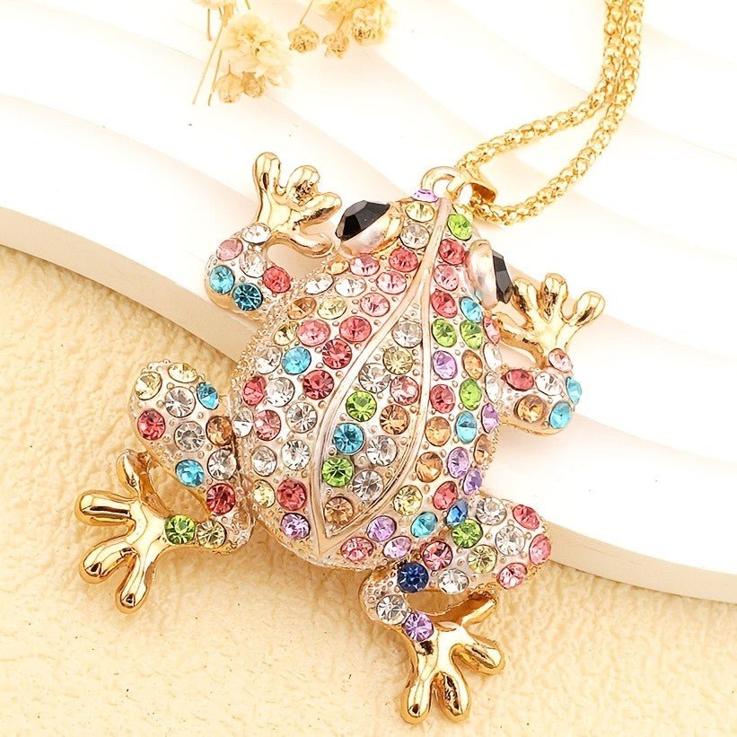 Whimsical Pink Frog Pendant Necklace