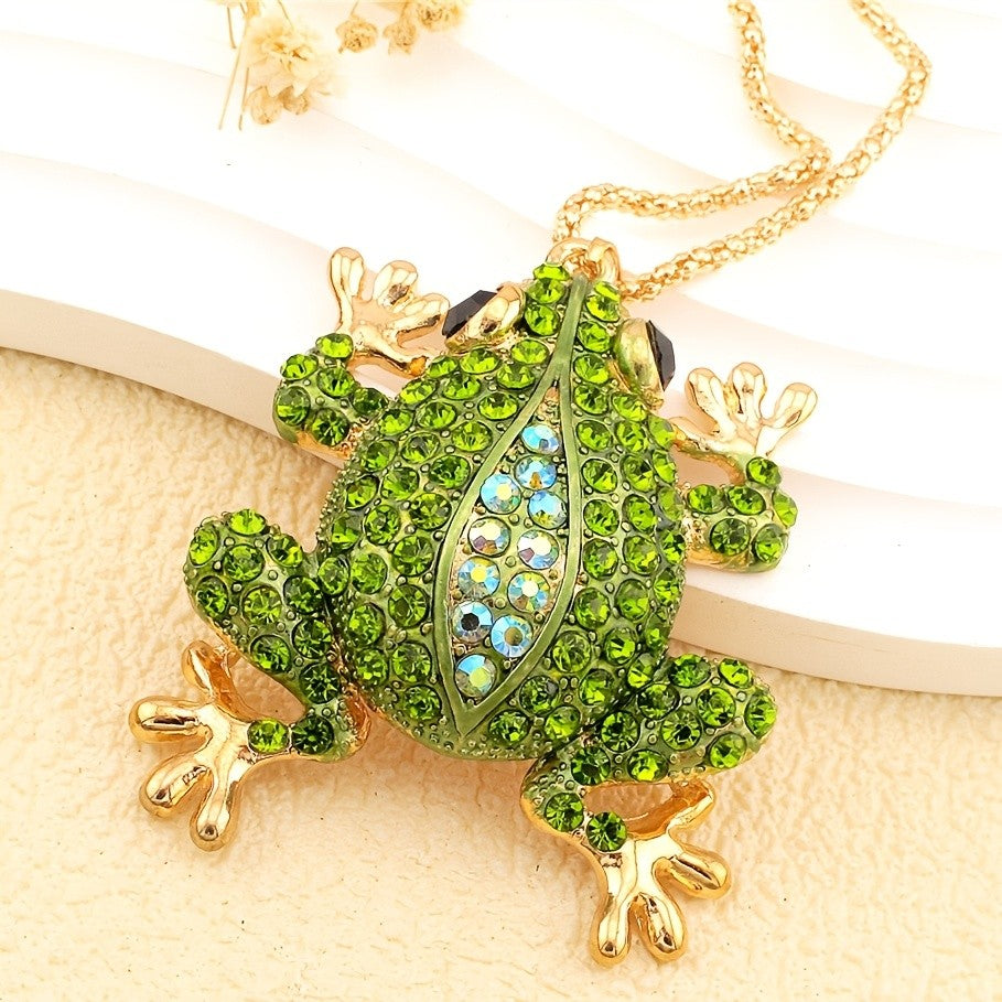 Whimsical Pink Frog Pendant Necklace