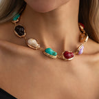 Colorful Baroque Stone Necklace