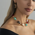 Colorful Baroque Stone Necklace