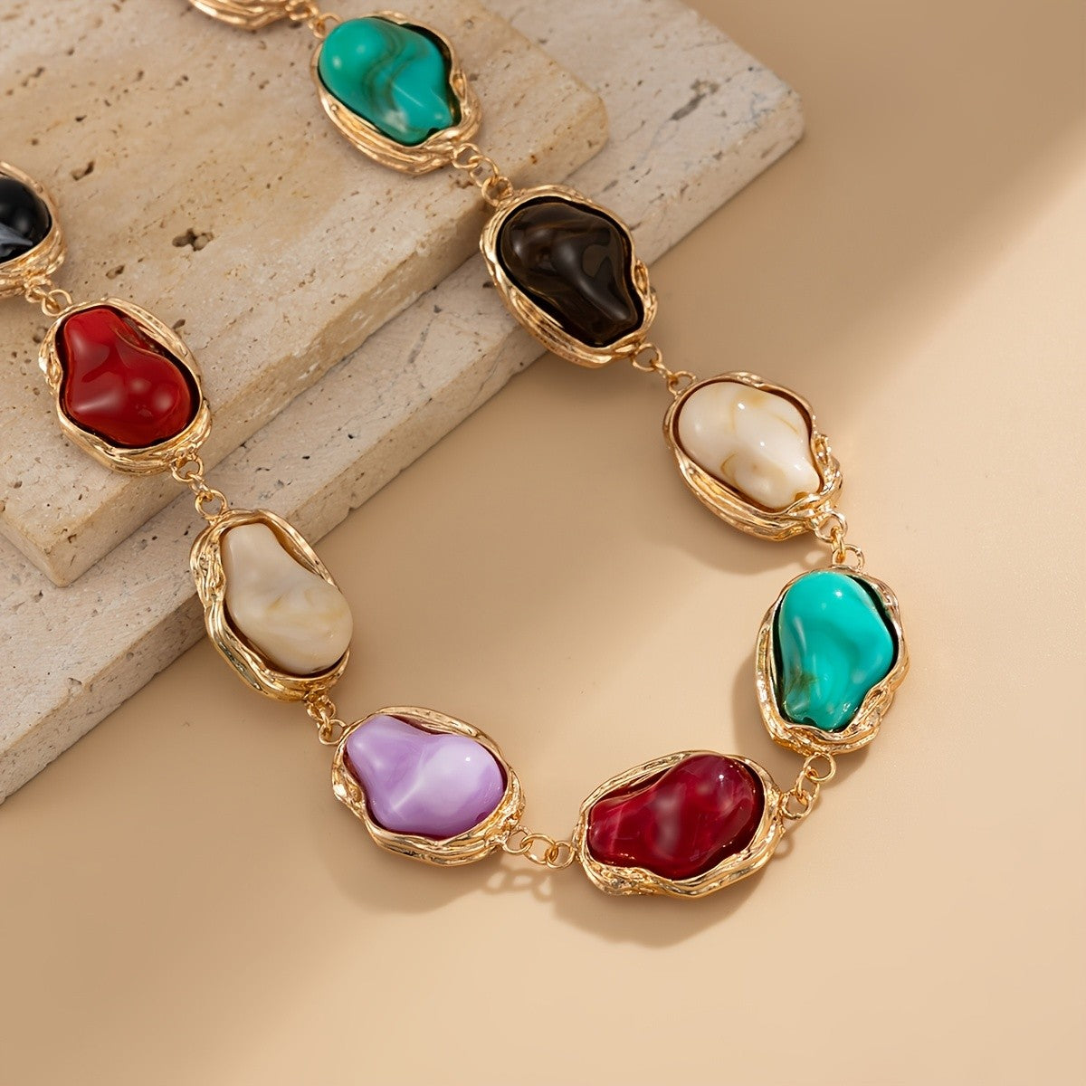 Colorful Baroque Stone Necklace