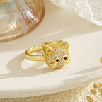 Whimsical Cat Face Statement Ring