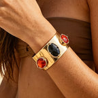 Bold Gemstone Cuff Bracelet