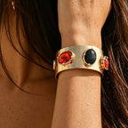 Bold Gemstone Cuff Bracelet