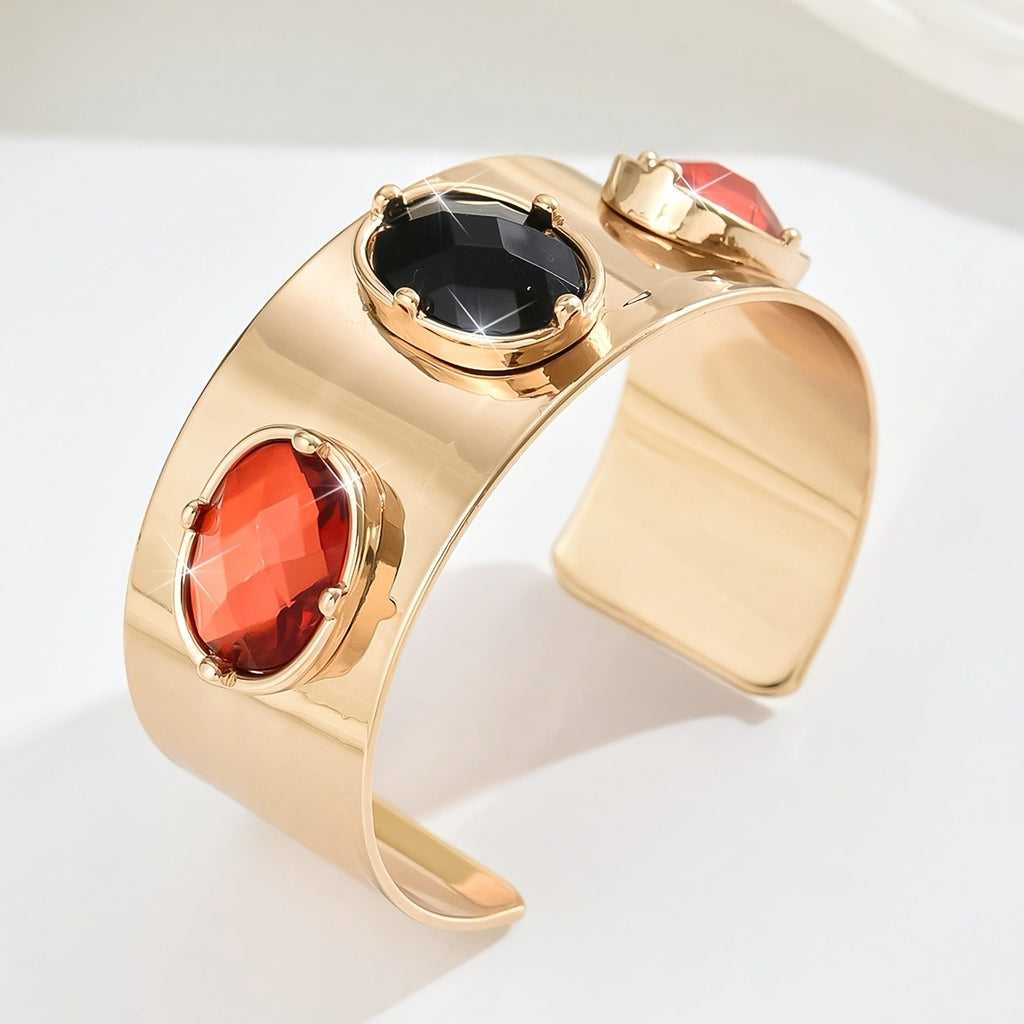 Bold Gemstone Cuff Bracelet