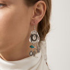 Western Turquoise Charm Drop Earrings