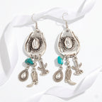 Western Turquoise Charm Drop Earrings