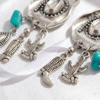 Western Turquoise Charm Drop Earrings